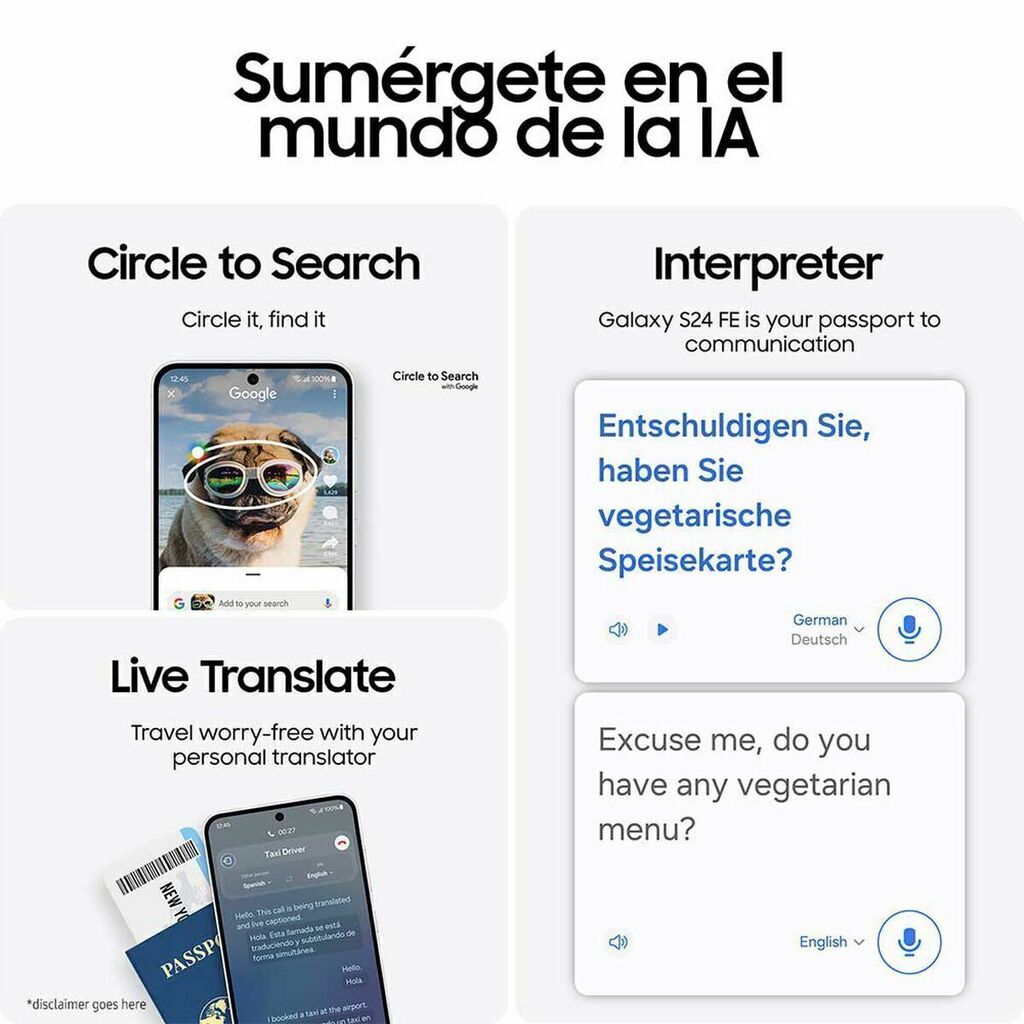 SAMSUNG Celular Samsung Galaxy S24 FE 5G 256GB 6,7" Light Blue Liberado