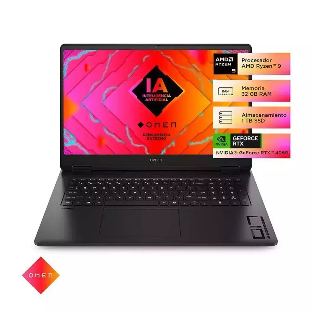HP Notebook Gamer HP OMEN 17-DB0009LA AMD Ryzen 9 32GB 1TB SSD 17,3" NVIDIA RTX 4060