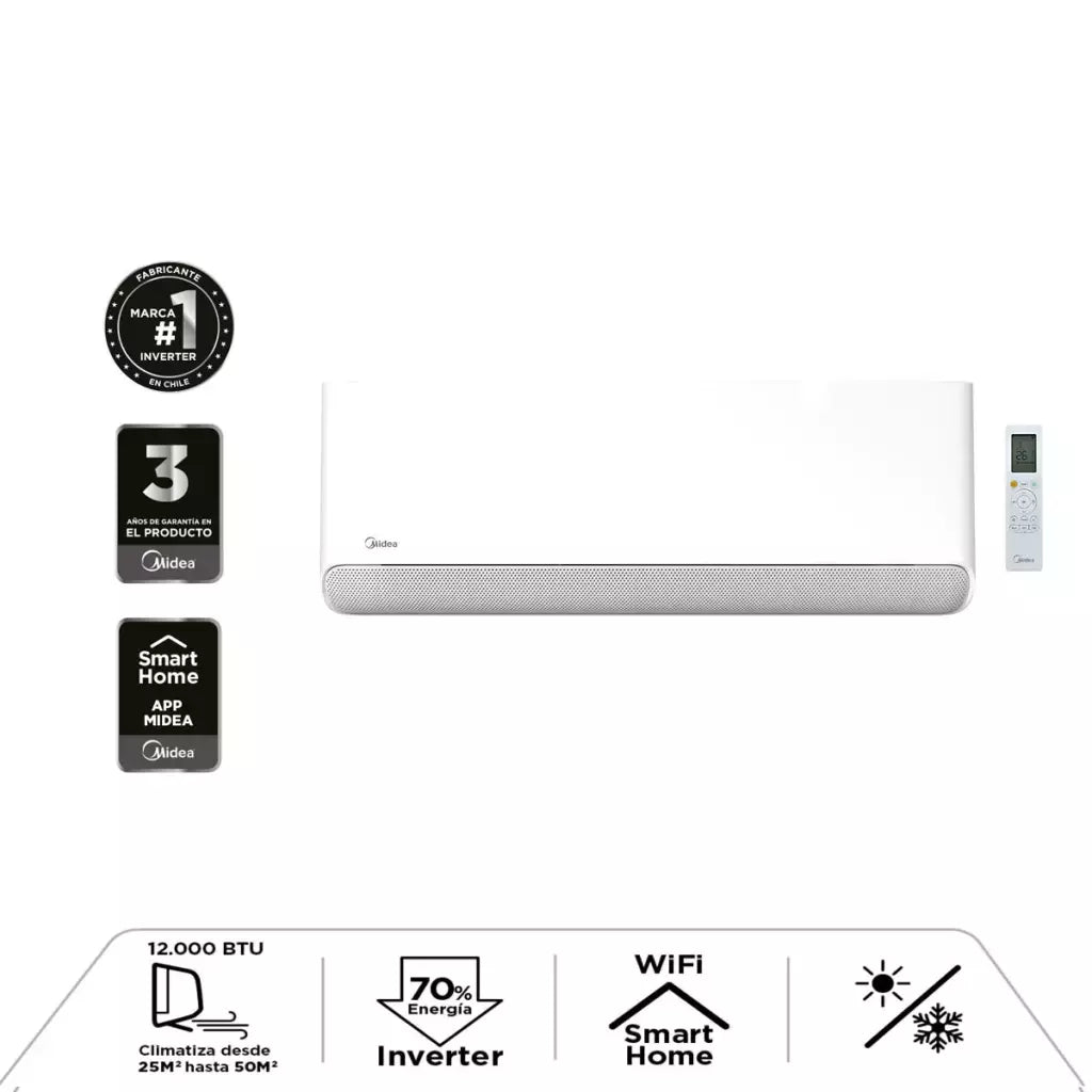 MIDEA Aire Acondicionado Split Midea Breezeless12k 12000 BTU