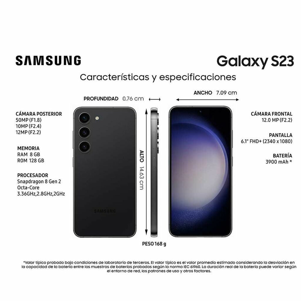 SAMSUNG Celular Samsung Galaxy S23 5G 128GB 6,1" Phantom Black Liberado