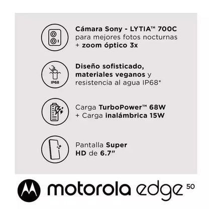MOTOROLA Celular Motorola Edge 50 5G 256GB 6,67" Gray Liberado