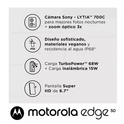 MOTOROLA Celular Motorola Edge 50 5G 256GB 6,67" Peach Fuzz Liberado